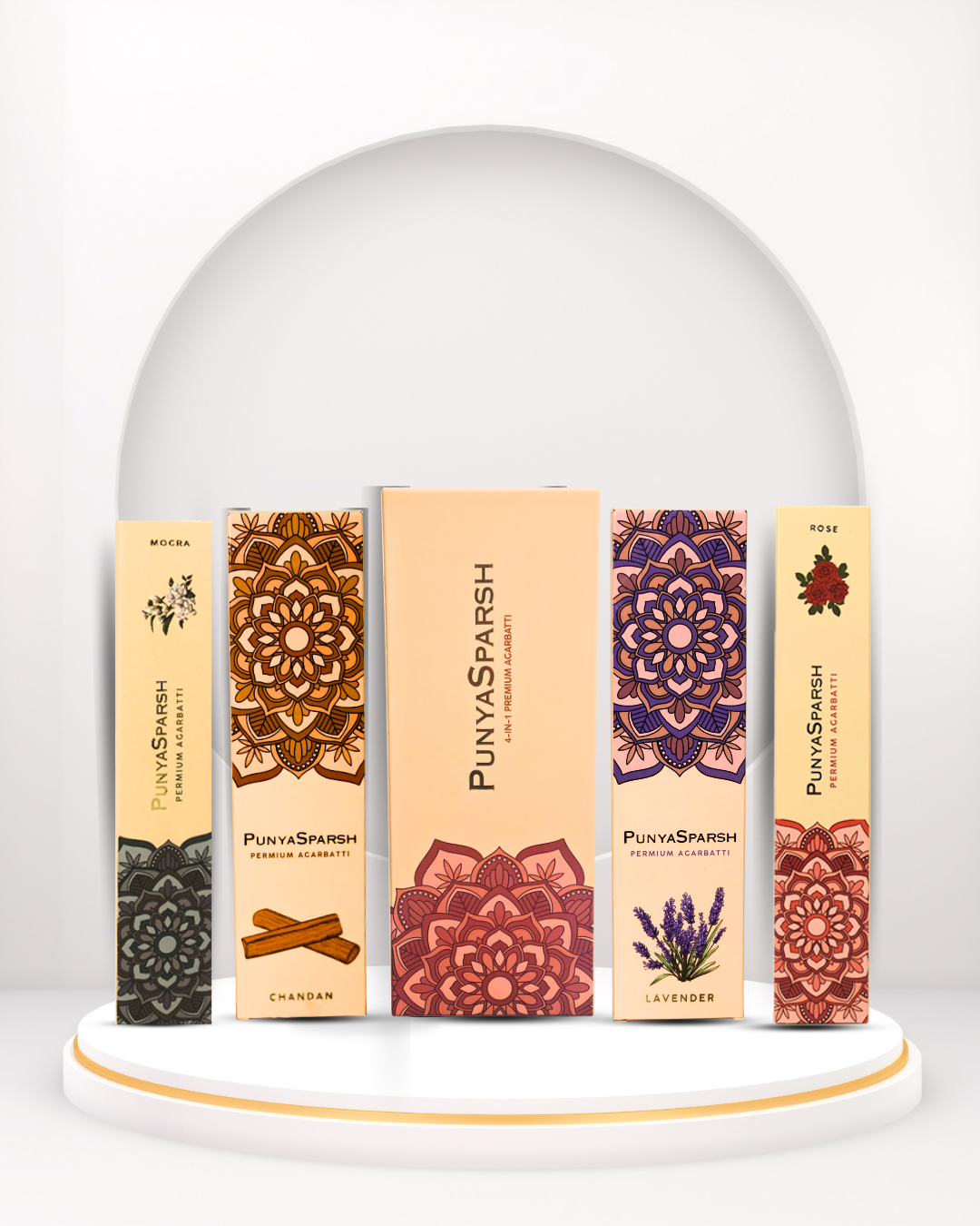 🌿 PunyaSparsh Premium Agarbatti Ultimate Combo Pack – 600g (355 Sticks)